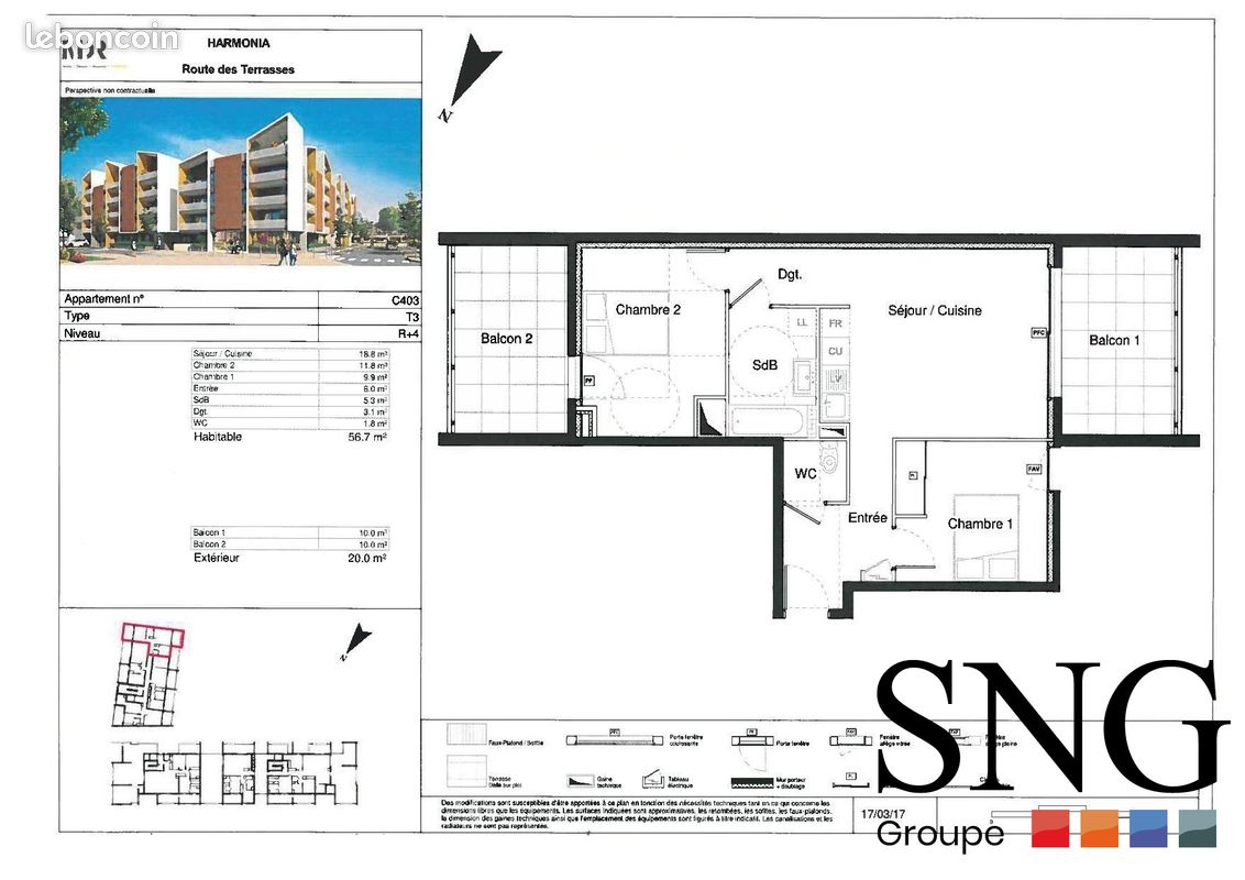 Appartement 3 pièces 57 m² · à Saint-Jean-de-Védas · 57 m² · 827 €/mois