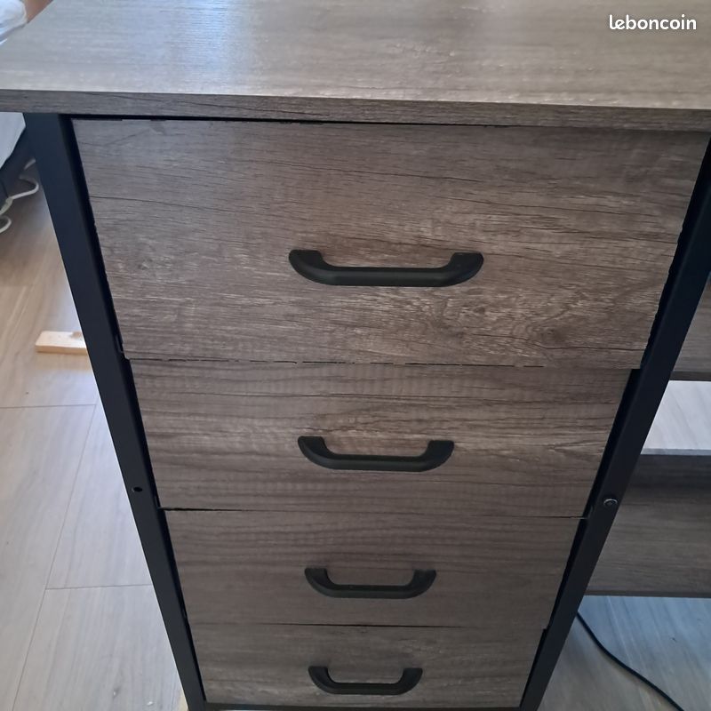 Bureau de gaming apparence chêne gris (image 3)