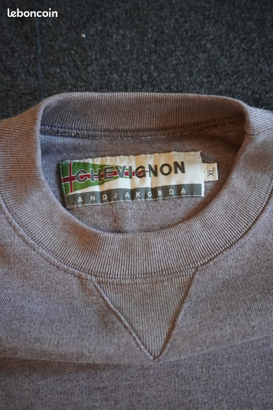 Sweat Chevignon Togs Vintage - Canard Brodé - Taille XL - Marron / Taupe (image 4)
