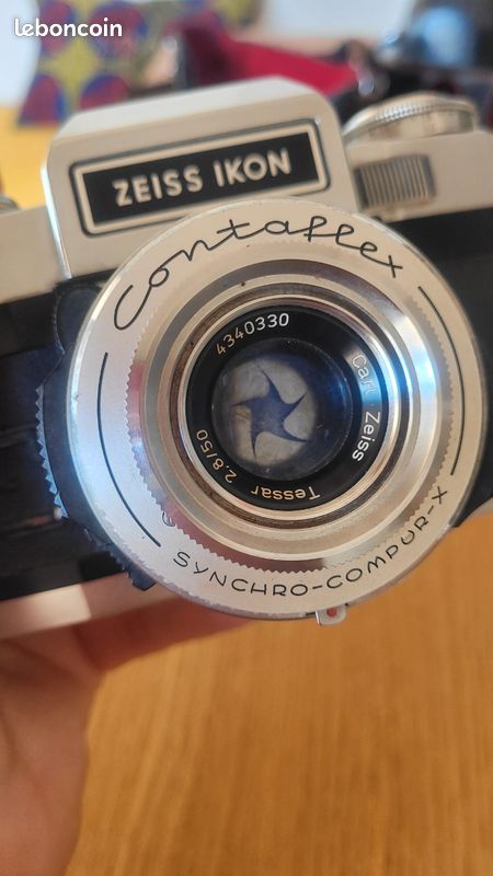 Appareil Photo Zeiss Ikon Contaflex – Synchro-Compur – Objectif Tessar – Vintage – Non Testé