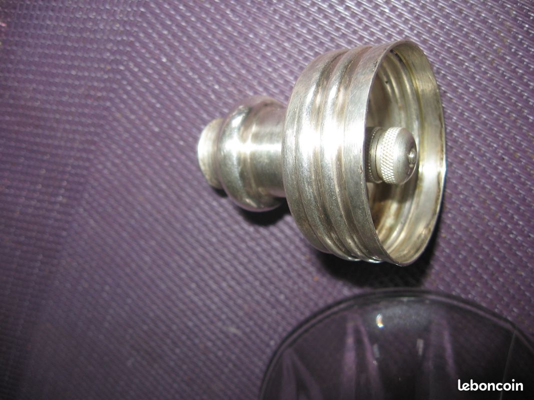 Ancien Saupoudreur En Verre à Motif étoile - Bouchon Inox - Vintage Déco