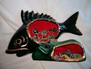 ANCIEN POISSON DECORATIF A SUSPENDRE VALLAURIS 17X14CM EUR 9,00