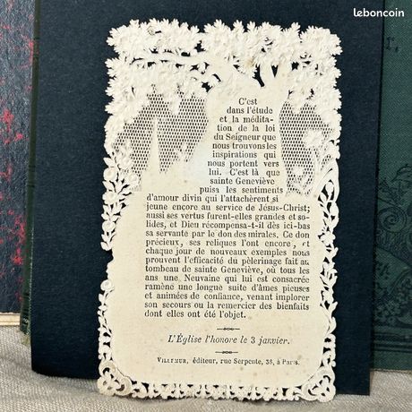Ancienne Image Pieuse CANIVET Dentelle Souvenir de 1ere communion Letaille