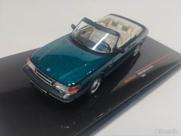 Saab 900 Turbo Cabriolet 1/18 Anson – Jaune, Miniature De Collection Sans Boîte
