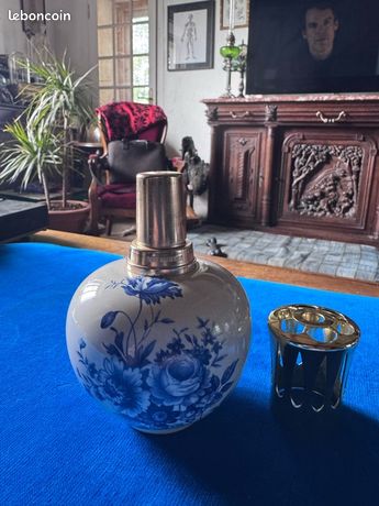 Lampe Berger En Porcelaine Décor Paon - Parfum Diffuseur - Made In France - Occasion