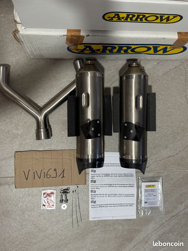Paire de silencieux Arrow Aprilia Dorsoduro 750 / 900 NEUVE (image 3)