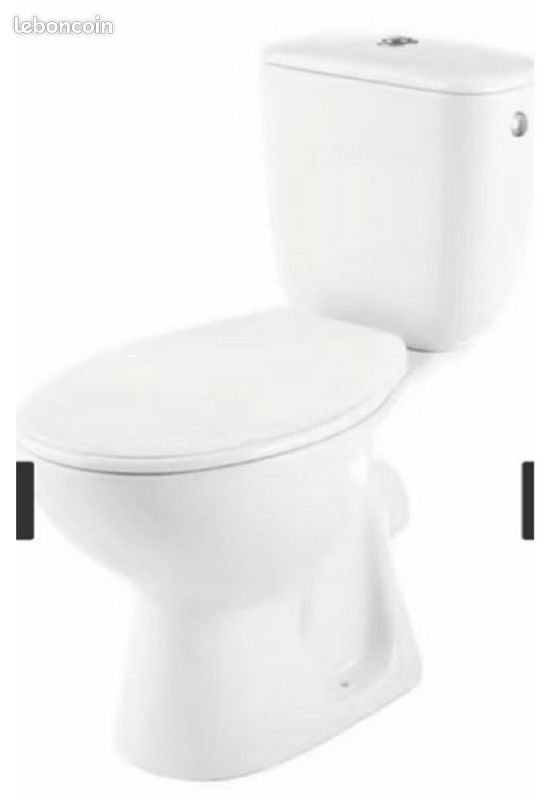 Wc a poser toilettes sanitaire wc neuf jamais posé double chasse d’eau économique wc à poser Dim : h.76 x l.38 x p.62,6 cm (image 2)