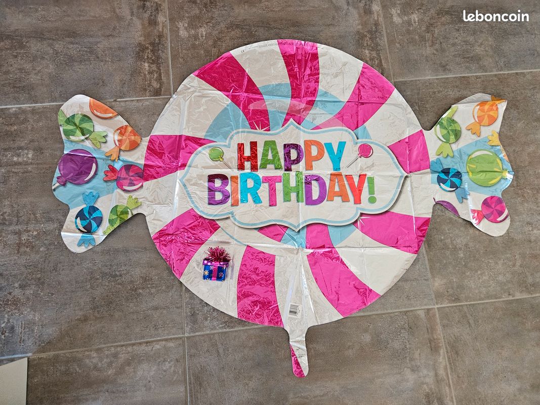 Ballon hélium forme bonbon pour anniversaire (image 1)
