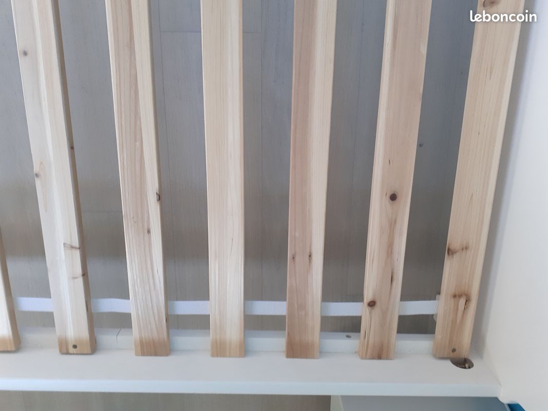Lit enfant 90*190 blanc en bois avec table chevet (image 5)