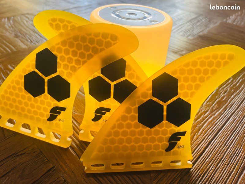 Ailerons AAE Wav Courbés 2 Pouces - Jaune Fluo Flo 2 - Paquet De 50 - Neuf