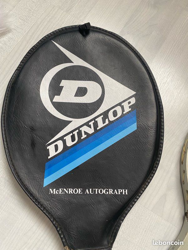 Raquette De Tennis Vintage Dunlop McEnroe Autograph Avec Housse