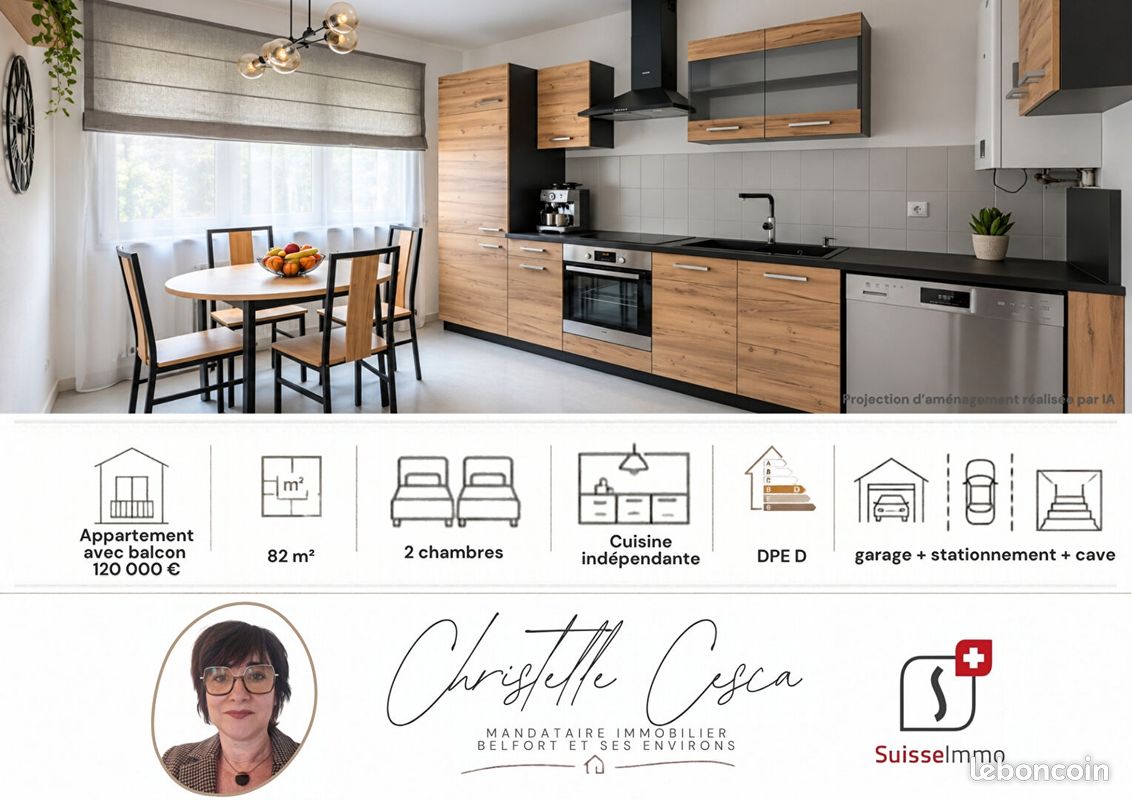 Appartement 3 pièces 82 m² · à Valdoie · 82 m² · 120 000 €