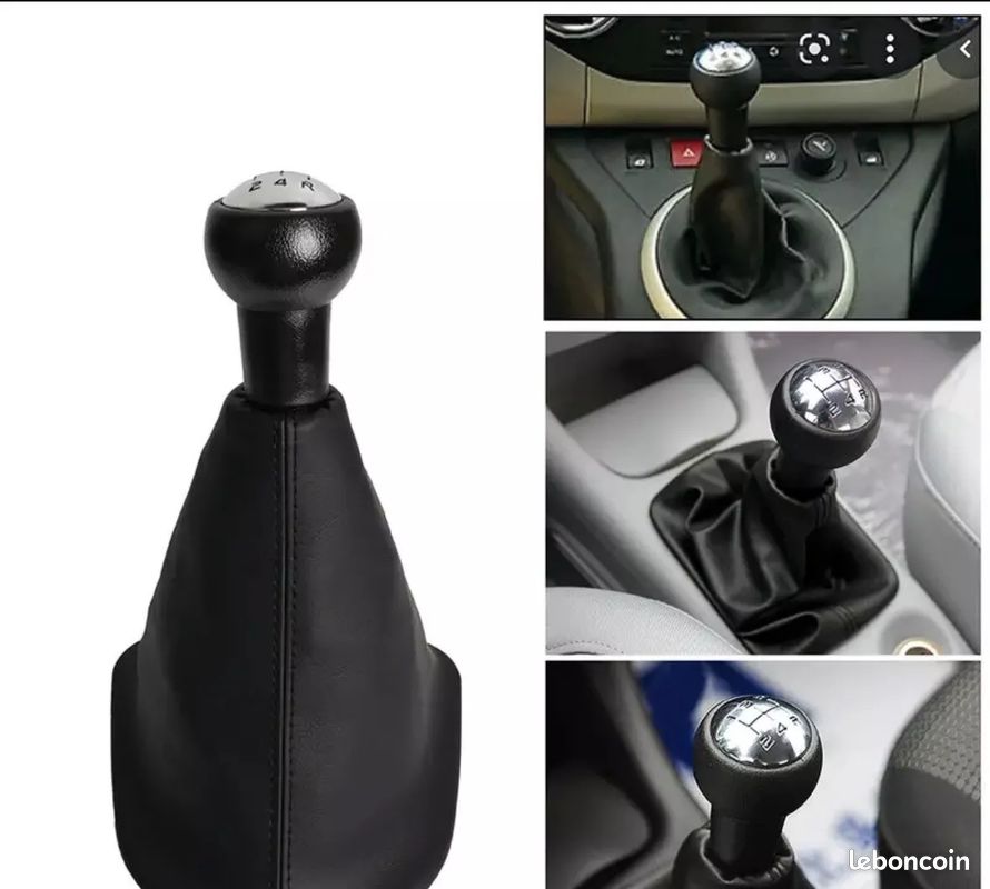 POMMEAU LEVIER VITESSE 5R + SOUFFLET NEUF | Peugeot 206 207 307 Citroën C3 C4 C5 | Kit COMPLET (image 2)