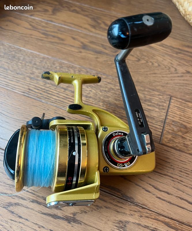 Moulinet De Pêche Daiwa GS-9 Vintage - Occasion, Doré, En Aluminium, Pour Pêche En Mer