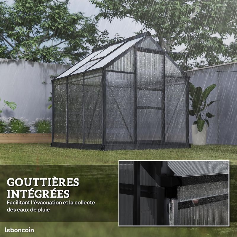 Serre de jardin Alu 190x192x201 / 3.65 M² (image 3)