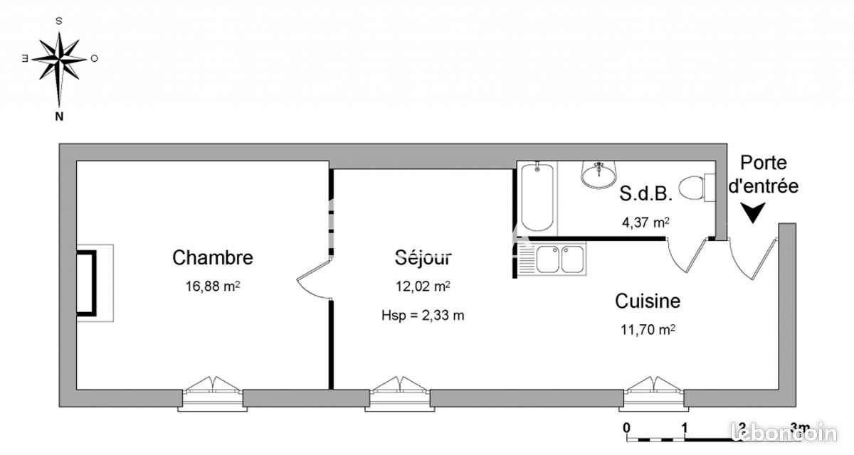 Appartement 2 pièces 45 m² · à Nancy · 45 m² · 546 €/mois