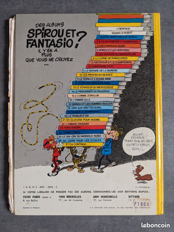 Lot20 LES AVENTURES DE SPIROU ET FANTASIO - 6 BDs des années 70/80/90 (image 8)