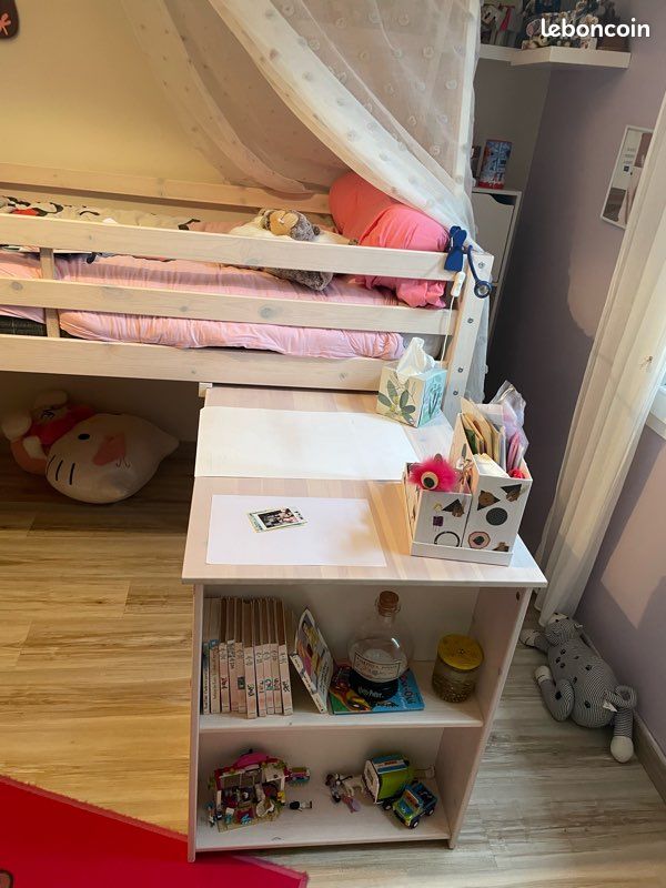 Lit enfant avec son bureau et son matelas (image 3)