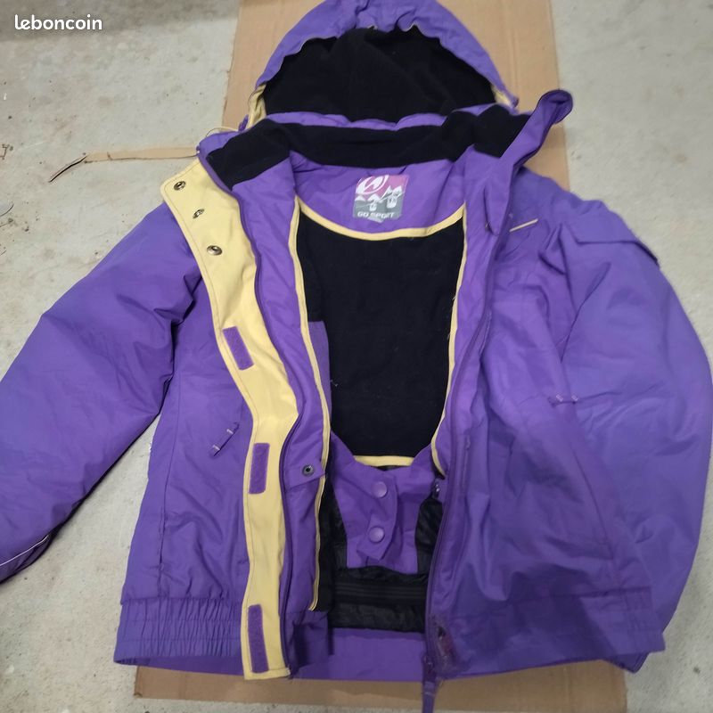 Blouson Polaire Col Mao Mauve Sport D'hiver - Taille L (40/42) - Occasion Très Bon Etat