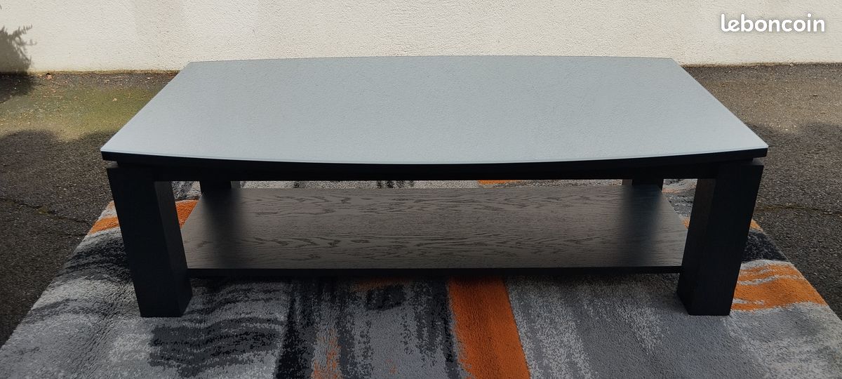 Table Basse Verre Gris/Blanc (image 1)