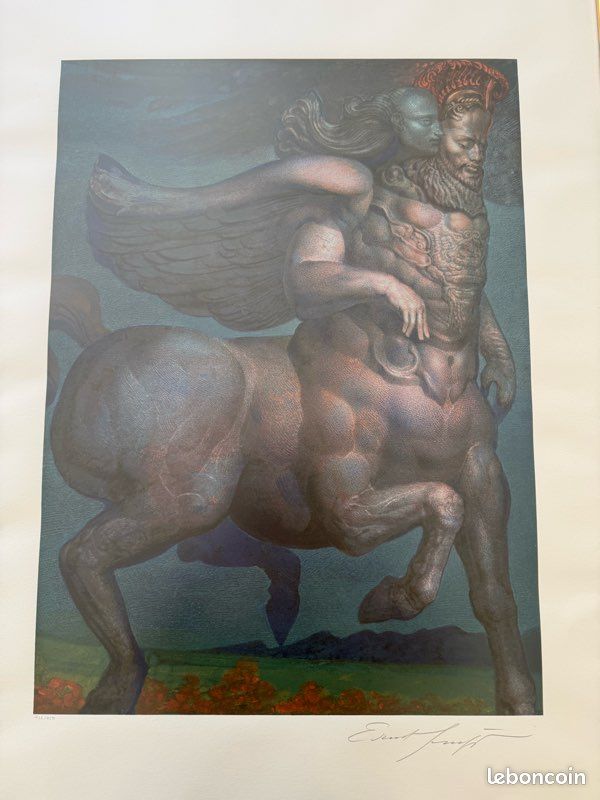 Lithographie « pégase et la muse » par Ernst FUCHS (image 5)