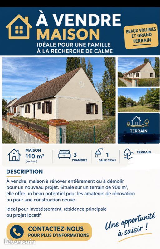 Maison 1 pièce 110 m² · à Mont-près-Chambord · 110 m² · 139 000 €