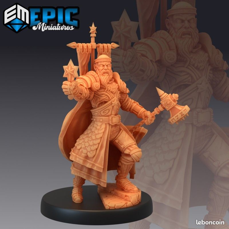 Figurines JdR à peindre - Set de jeu de rôles : 3 Humains Guerriers Clercs (image 2)