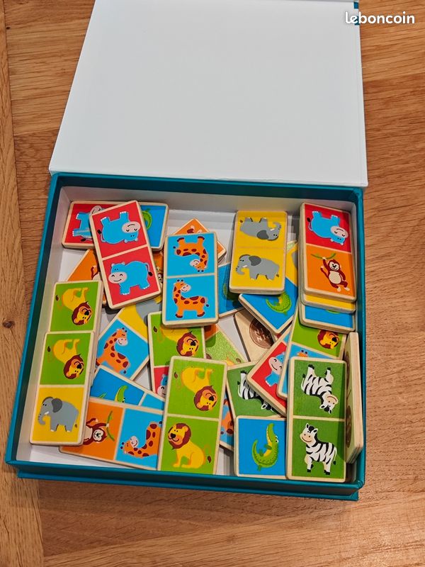 Dominos bois animaux de la jungle (image 2)