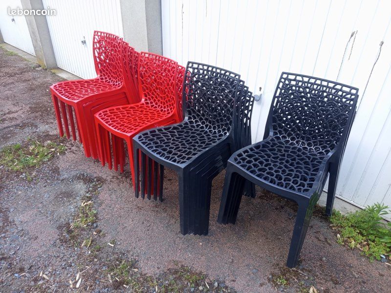 ⭐ Gros Lot de 10 Chaises Scandinaves polyurethane Design Rouges⭐ (image 2)