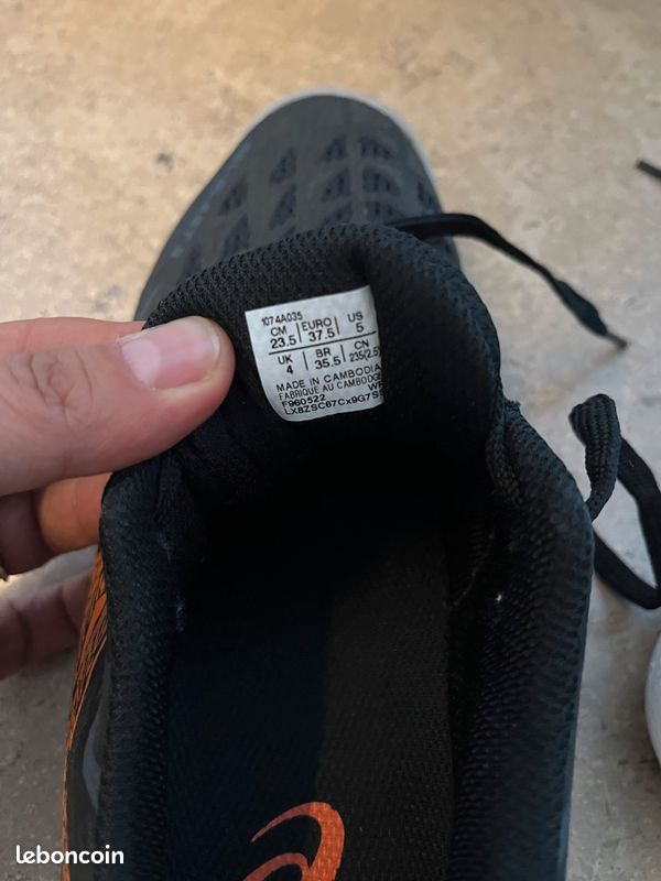 Chaussure Running Correspondance Taille Asics Asics Pointure En