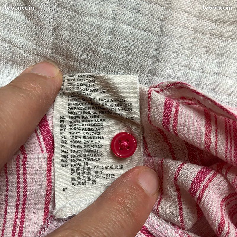 Tunique Femme ◽ rayures roses ◽ manches longues ◽ 100% coton ◽ Taille 46 (image 6)