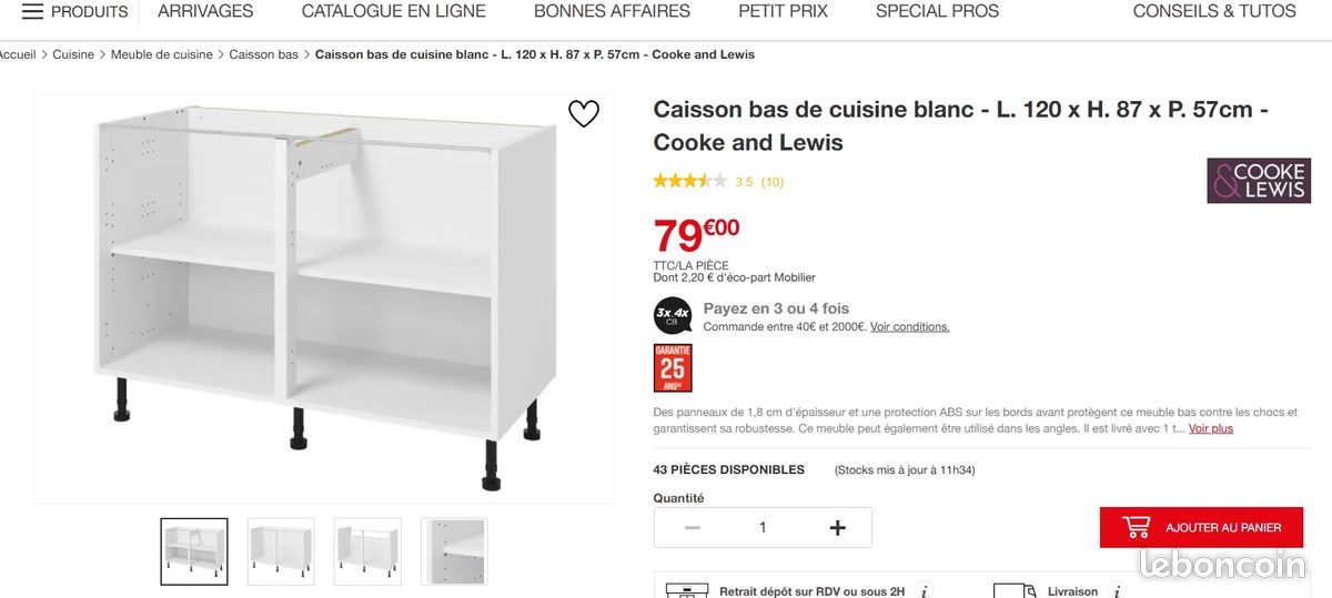 Caisson bas 120 cm (image 1)