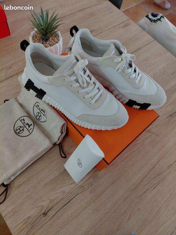 Baskets Hermès Bouncing – Taille 36,5 EU, Blanc Veau, Neuves Avec Boîte Et Reçu
