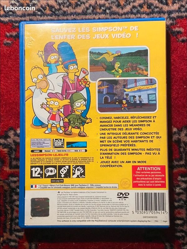 Jeu Les Simpson Sur PS2 - Sony Playstation 2 - Action/Aventure - Manuel Inclus (PAL)