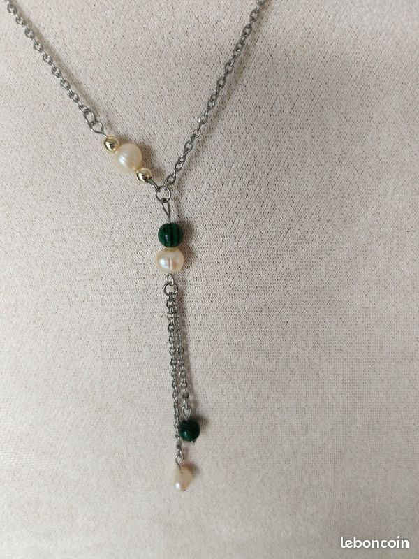 Collier en pierres naturelles & double pendant 🌹 (image 3)