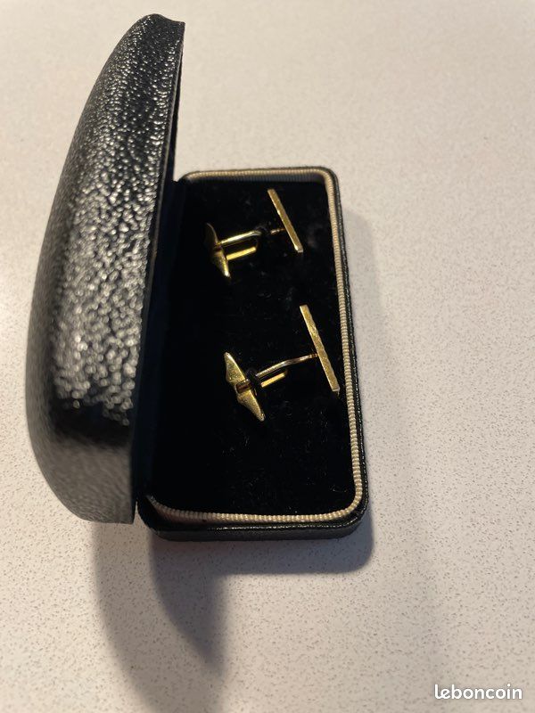 Paire De Boutons De Manchette BALMAIN - Plaqué Or - Occasion Bel état