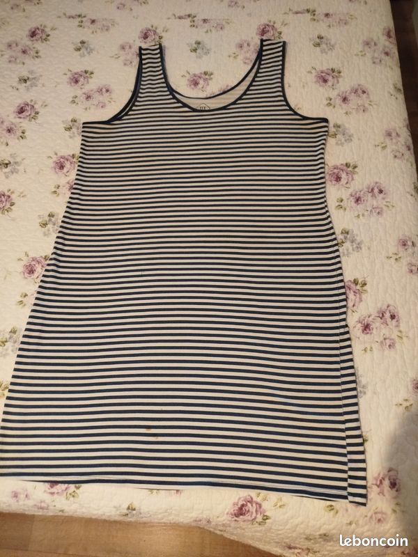 Vends robe rayée bleu (image 1)