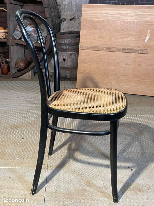 Chaise Bistrot Vintage Style Thonet Bois Courbé et Cannage (image 3)