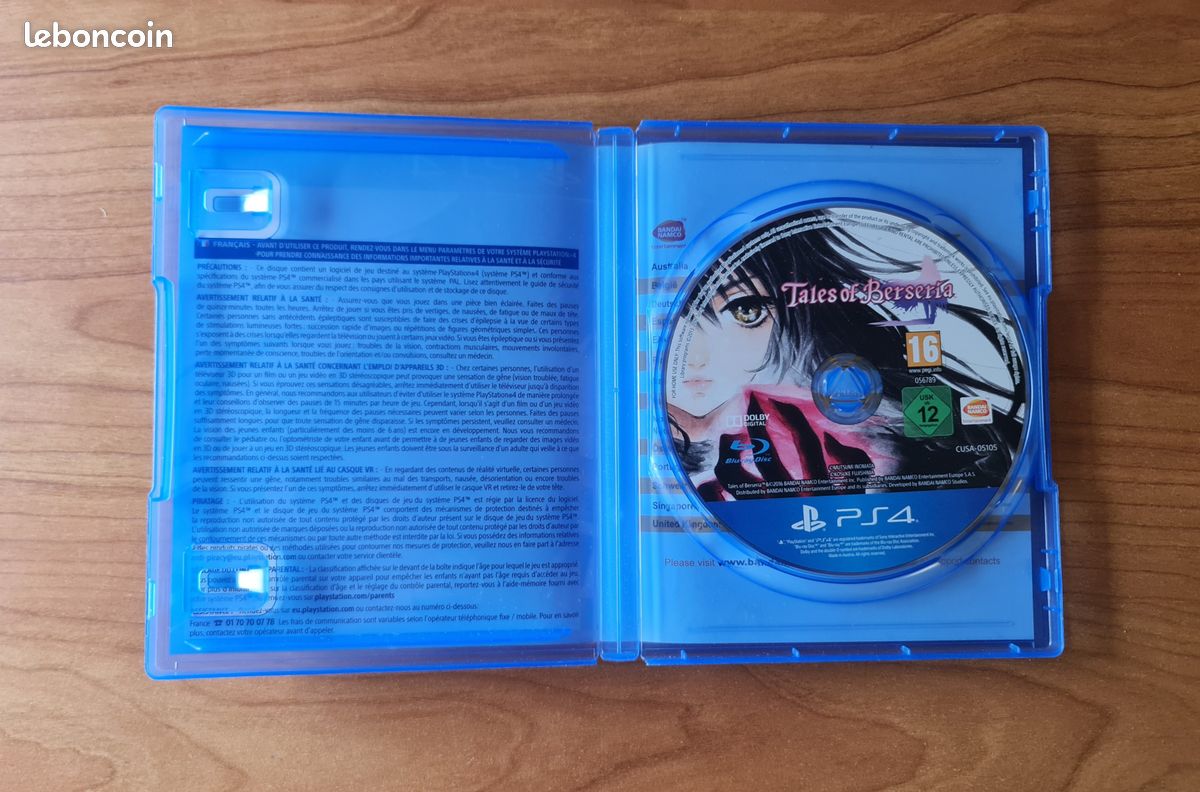 Tales Of Berseria jeu PS4 version PAL fr Occasion