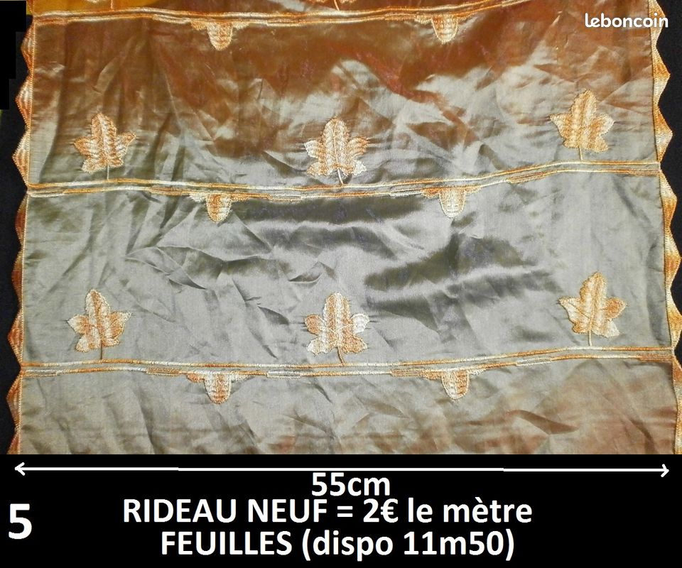 RIDEAUX et VOILAGES MODERNES NEUFS à 2 euros le mètre, Toutes largeurs, Gros métrages disponibles, ENVOI POSSIBLE (image 5)