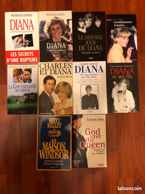 Lot de 10 livres sur la Princesse Diana et la royauté anglaise (Windsor) (image 1)