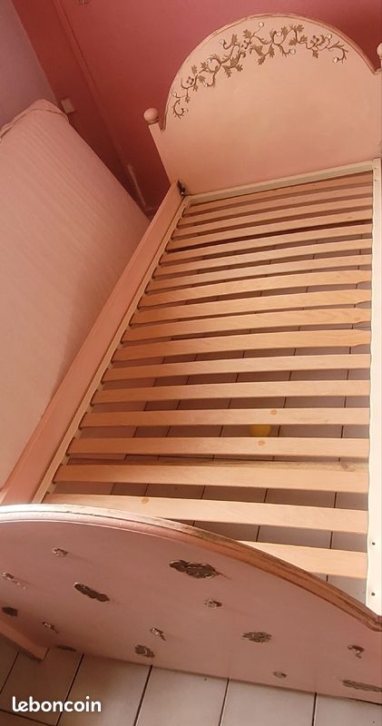 Lit gigogne rose en Pin (image 2)