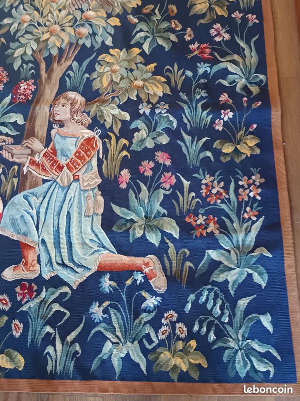 Grande tapisserie Jules Pansu – « La Dame au coffret » – Point d’Halluin (image 7)