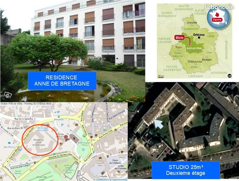 Appartement 1 pièce 25 m² · à Blois · 25 m² · 520 €