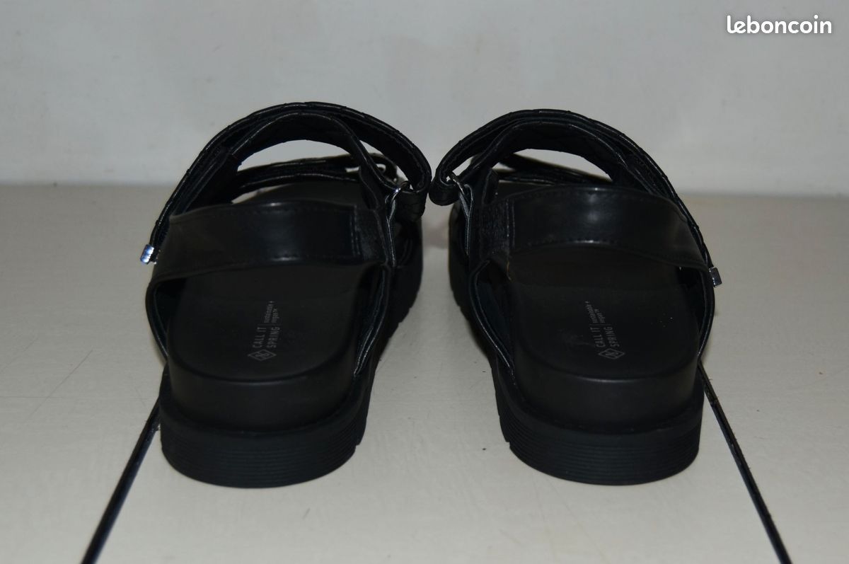 Sandale noire semelle compensée taille 37 (image 3)