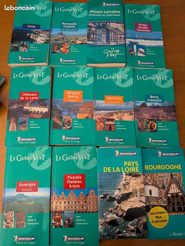 Collection de 18 GUIDES TOURISTIQUES VERTS MICHELIN. Occasion POSSIBILITE DE SCINDER L'OFFRE SELON LA DEMANDE (image 1)