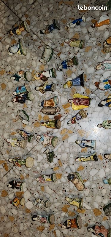 Lot ancien de santons feve de Provence en terre cuite peinte – vintage (image 4)