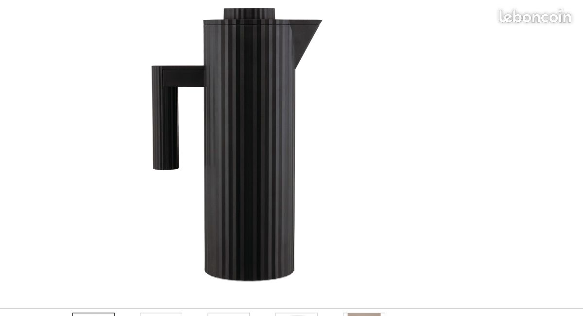 Pichet isotherme PLISSE Noir ALESSI 1 litre (image 1)