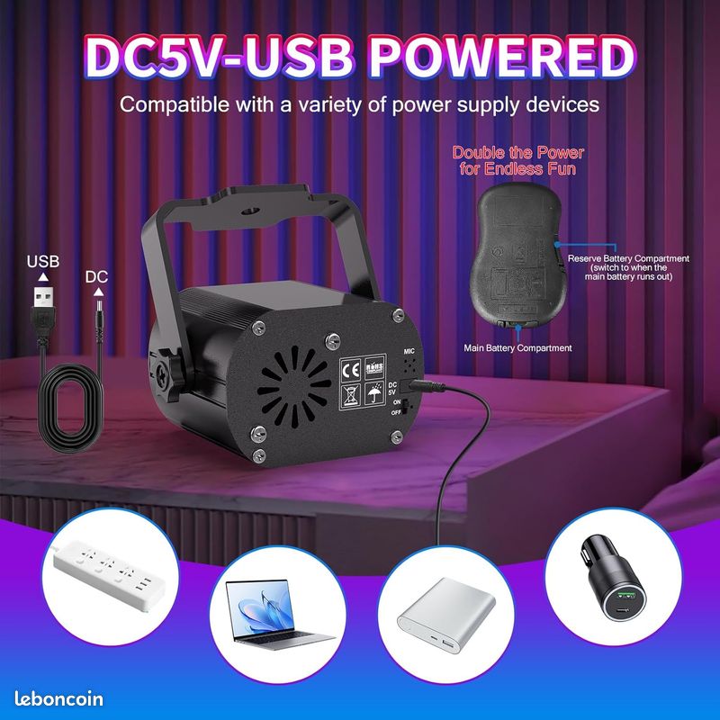 2 Pack Lampe De Scène,Jeux De Lumière Soirée Boule à Facette à Télécommande LED InnooLight Disco