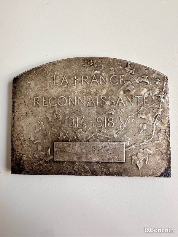 Plaque commémorative “La France Reconnaissante” 1914–1918 – STERN PARIS (image 2)